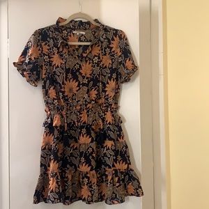 Tularosa Floral Mini Dress with Tassel Detail